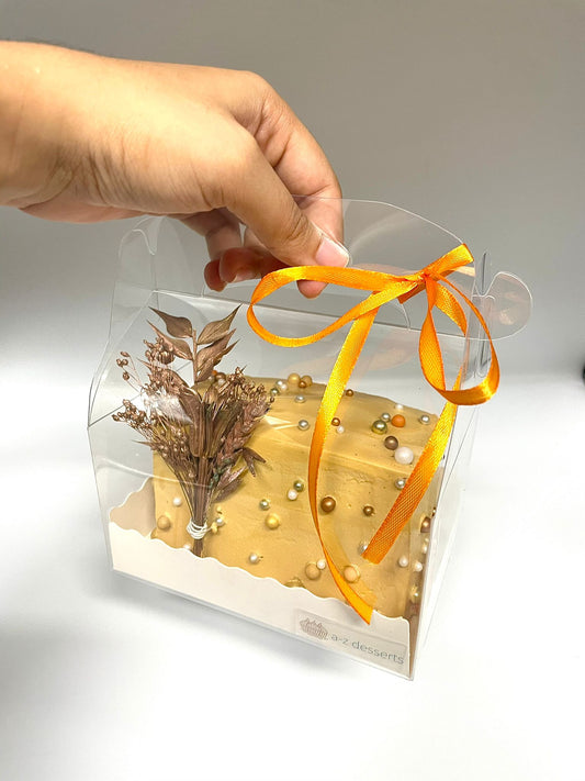 Clear Cake Box With Handle - 14x10x7.3cm