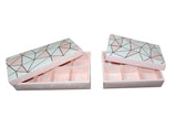 Pink 6 grid section box with lid - 24 x 17 x 5.2cm