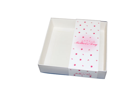 Clear lid White box with Happy Mothers Day sleeve - 15 x 15 x 3.5cm