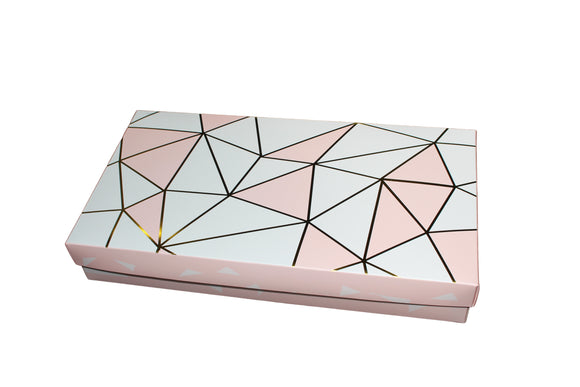 Pink 8 grid section box with lid - 32.5 x 17.2 x 5.2cm