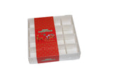 Clear lid box with Red Christmas sleeve - 15 x 15 x 3.5cm